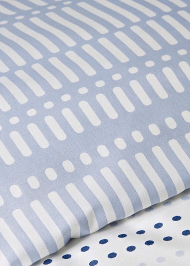 Blue Dotty Stripe Duvet Set
