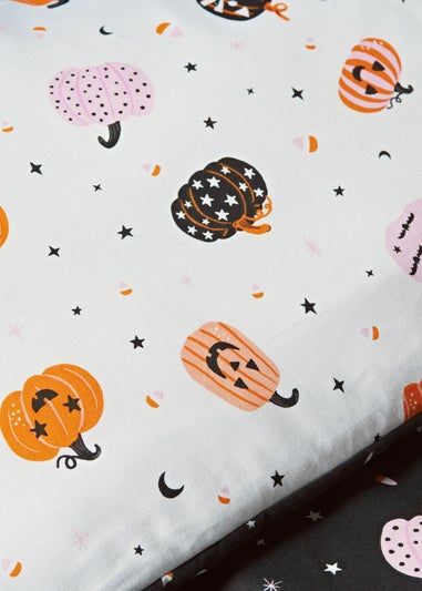Black Halloween Pumpkin Duvet Set