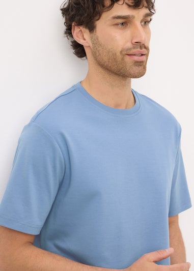 Blue Liquid Cotton T-Shirt