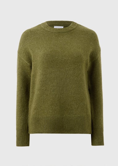 Green Fluffy Oversized Jumper