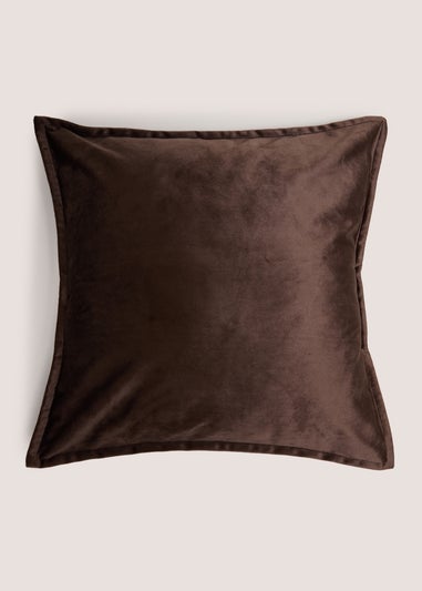 Chocolate Plain Velvet Cushion