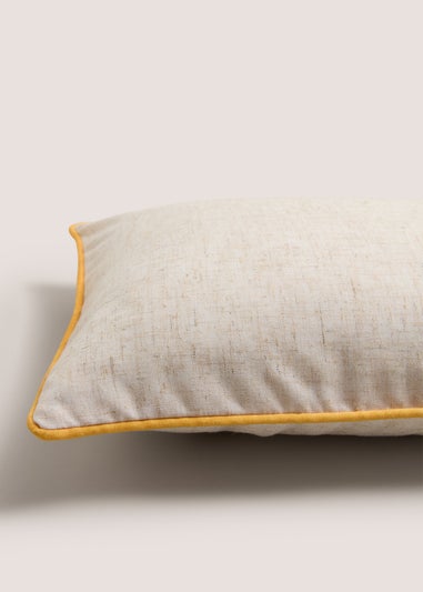 Neutral Embroidered Autumnal Floral Cushion