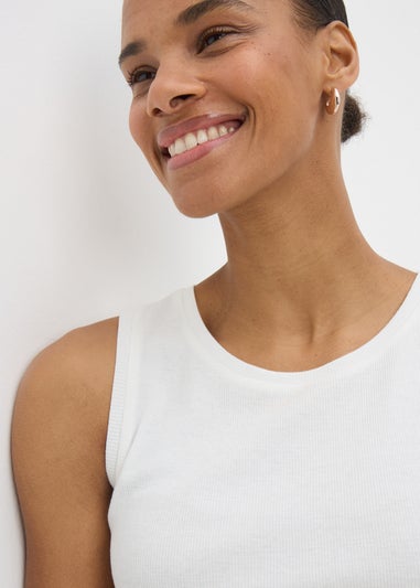 Cream Ribbed Vest