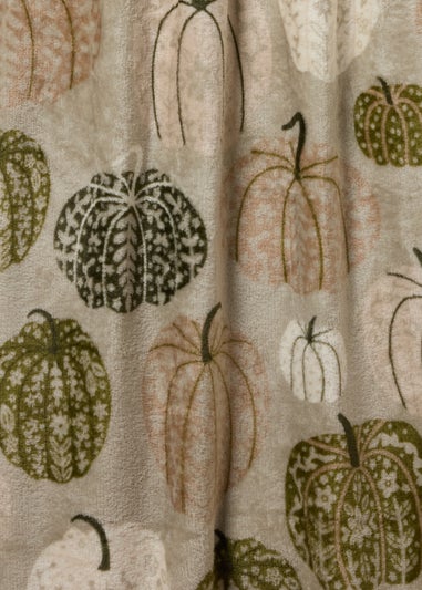 Green Pumpkin Print Throw