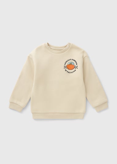 Boys Cream Coolest Pumpkin Sweatshirt (1-7yrs)