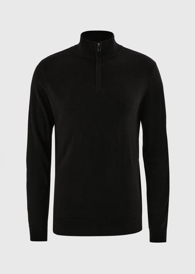 Black Cashmilon 1/4 Zip Jumper