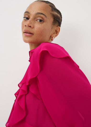 Pink Ruffle Blouse