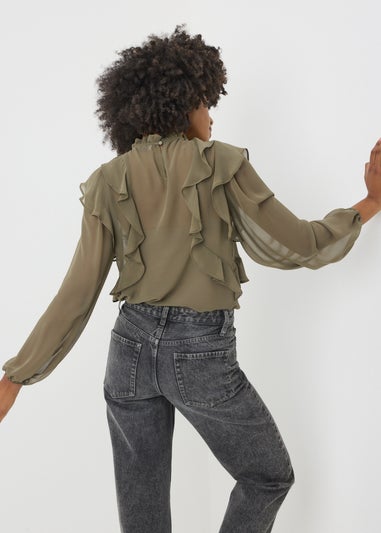 Green Ruffle Blouse