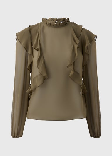 Green Ruffle Blouse