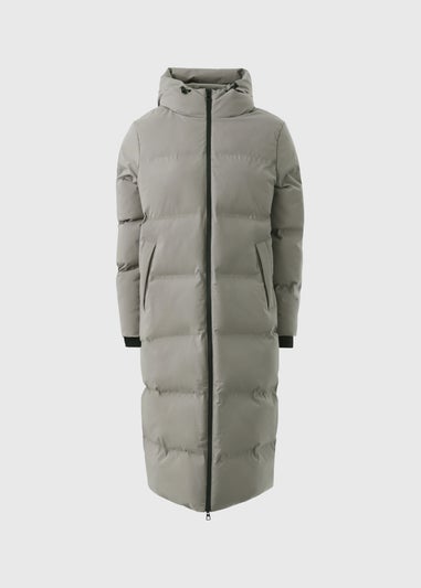 Grey Longline Waterproof Padded Coat