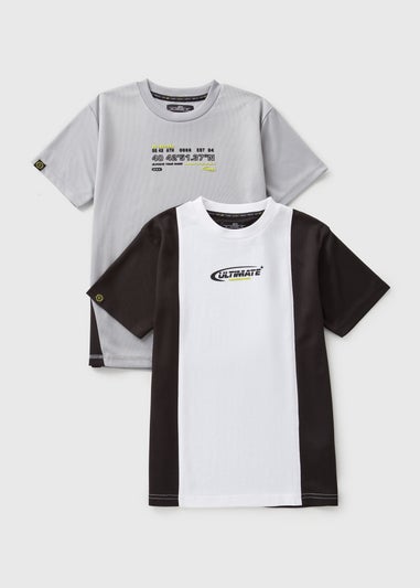 2 Pack Boys Black Sports T-Shirt (7-15yrs)