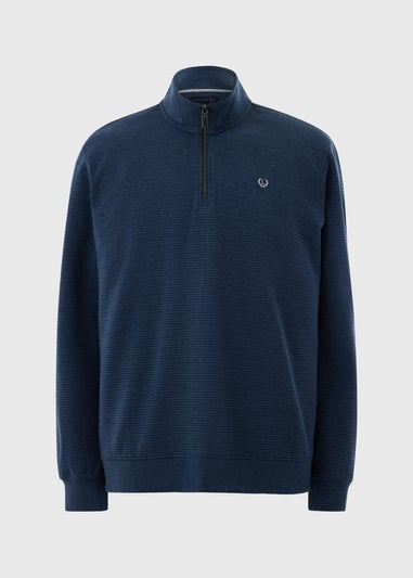 Lincoln Navy 1/4 Zip Funnel Sweatshirt
