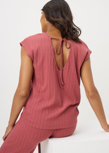 Rust Ribbed Co-Ord Vest