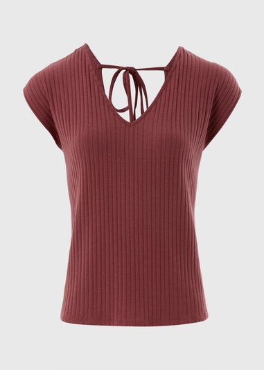 Rust Ribbed Co-Ord Vest