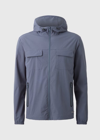 Blue Hooded Co Ord Windbreaker