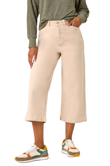 Roman Natural High Waist Wide Leg Stretch Culottes