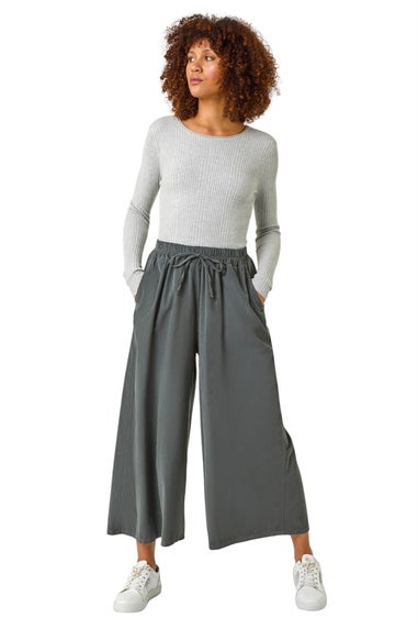 Roman Charcoal Baby Cord Wide Leg Culotte