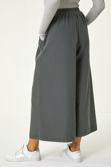 Roman Charcoal Baby Cord Wide Leg Culotte