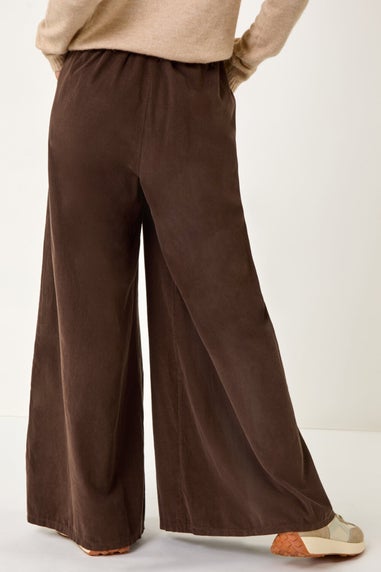 Roman Mocha Baby Corduroy Wide Leg Trousers