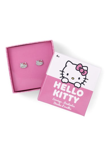 Hello Kitty Stone Silver Plated Earrings Card Box Set 2pc