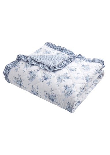 Catherine Lansfield Lucie Floral Frill Fully Reversible Bedspread 220x230cm