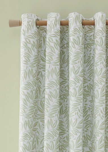 Catherine Lansfield Sorrel Leaf Fully Reversible Eyelet Curtains