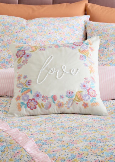 Catherine Lansfield Love Embroidered Cushion (45x45cm)