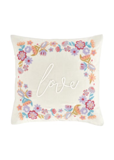 Catherine Lansfield Love Embroidered Cushion (45x45cm)