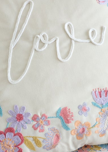 Catherine Lansfield Love Embroidered Cushion (45x45cm)