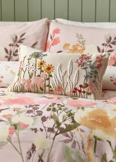 Catherine Lansfield Countryside Floral Embellished Cushion (30x40cm)