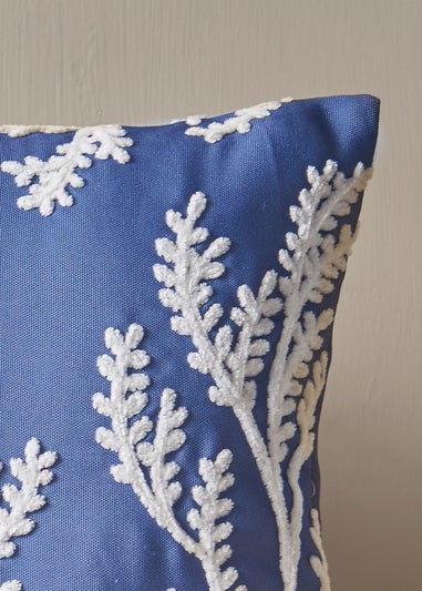 Catherine Lansfield Coral Leaf Embroidered Cushion (30x50cm)