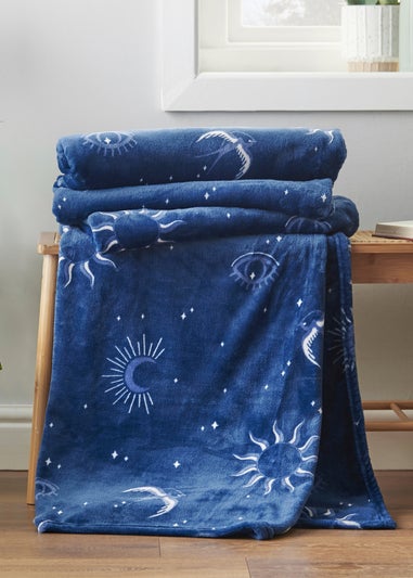 Sassy B Astrology Cosy Fleece 200x240cm Oversized Blanket Throw