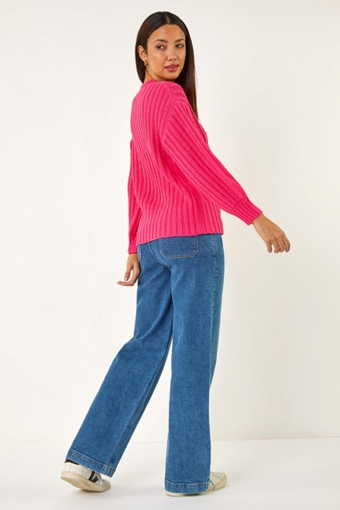 Roman Candy Pink Crew Stitch Detail