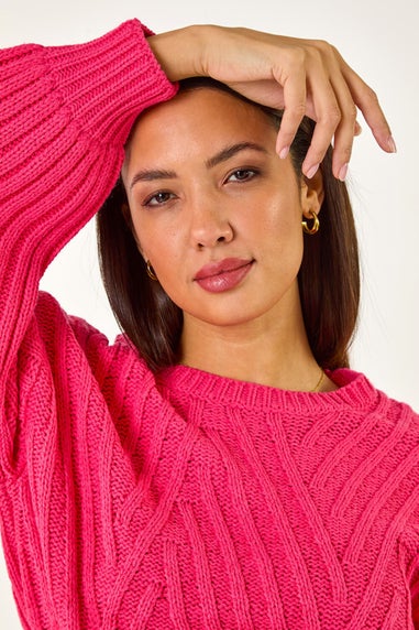Roman Candy Pink Crew Stitch Detail