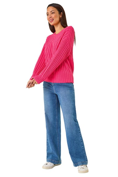 Roman Candy Pink Crew Stitch Detail