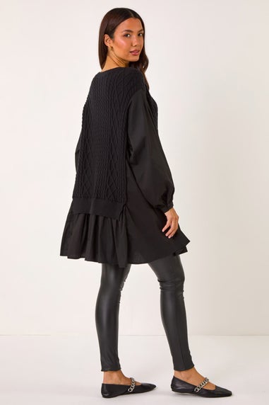 Roman Black 2 in 1 Yoke Knitted Jumper