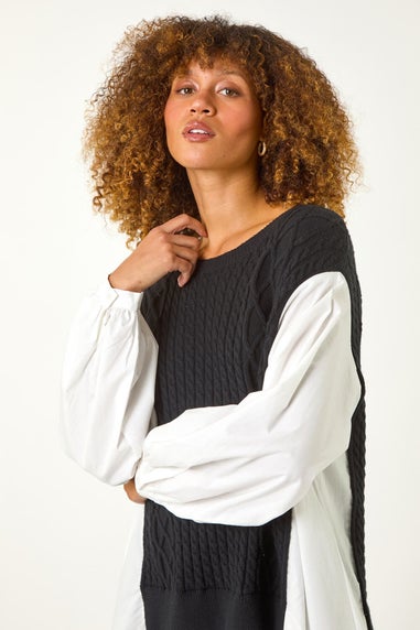 Roman Ivory 2 in 1 Yoke Knitted Jumper