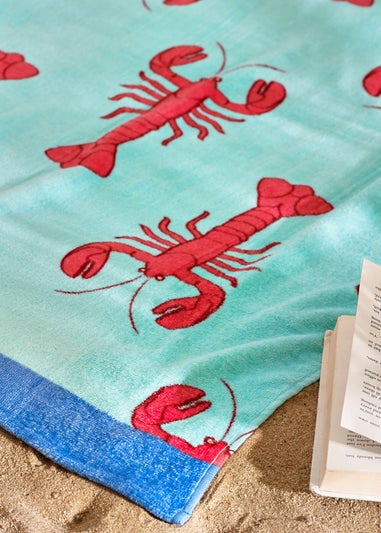 Catherine Lansfield Lobster Cotton Beach Towel