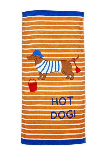 Catherine Lansfield Hot Dog Cotton Beach Towel