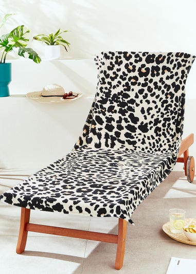 Catherine Lansfield Leopard Cotton Beach Sun Lounger Towel