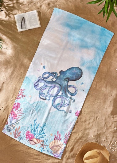 Catherine Lansfield Octopus Cotton Beach Towel