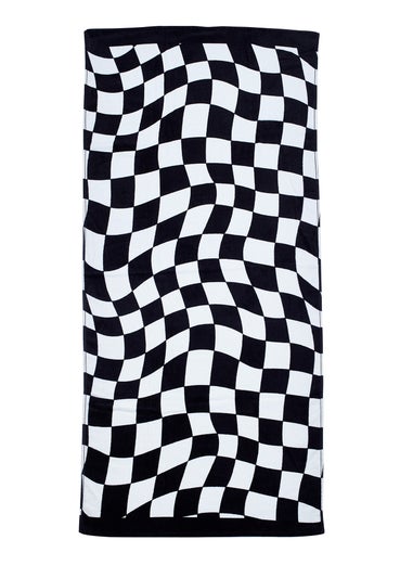 Catherine Lansfield Checkerboard Cotton Beach Towel