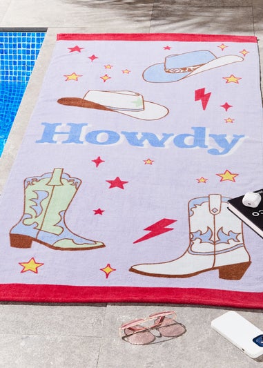 Sassy B Howdy Cowgirl Cotton Beach Towel