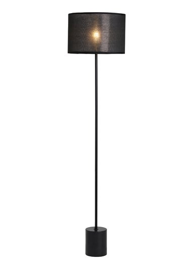 BHS Wych Marble Base Floor Lamp Black (150cm x 35cm)