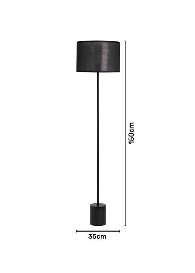 BHS Wych Marble Base Floor Lamp Black (150cm x 35cm)