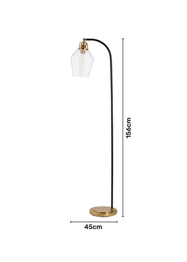 BHS Athea Brass & Bubble Glass Floor Lamp (156cm x 45cm)