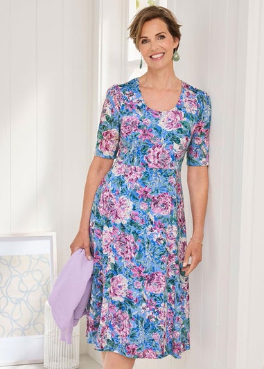 Cotton Traders Lavender Burnout Jersey Midi Dress