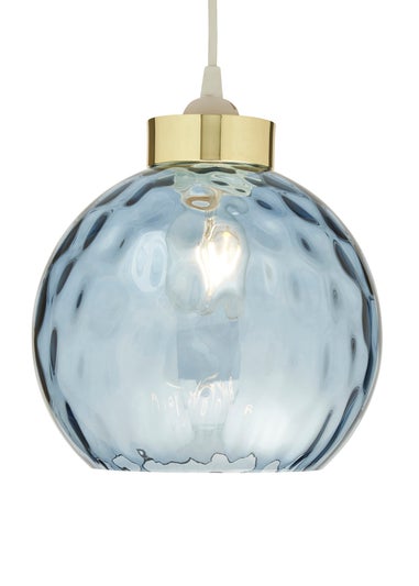 BHS Dalton Dimpled Glass Ball Easyfit Blue (22cm x 25cm)