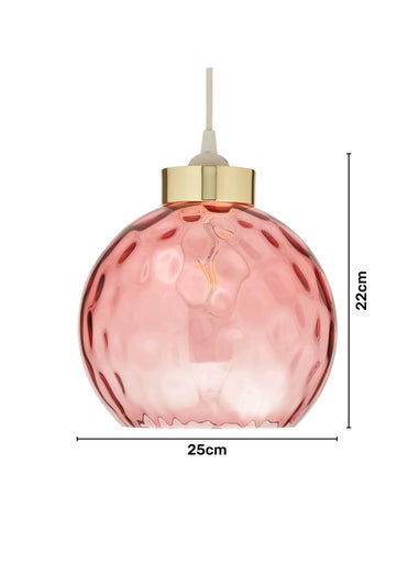 BHS Dalton Dimpled Glass Ball Easyfit Pink (22cm x 25cm)