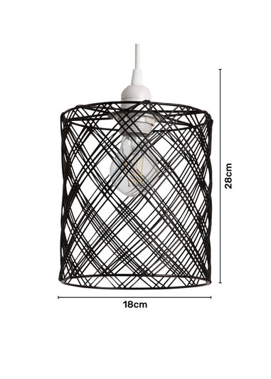 BHS Endon Wire Cylinder Easyfit Black (28cm x 18cm)